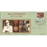 Dame Vera Lynn signed 40th Anniversary of VJ Day. The cover features the Burma Star Medal and