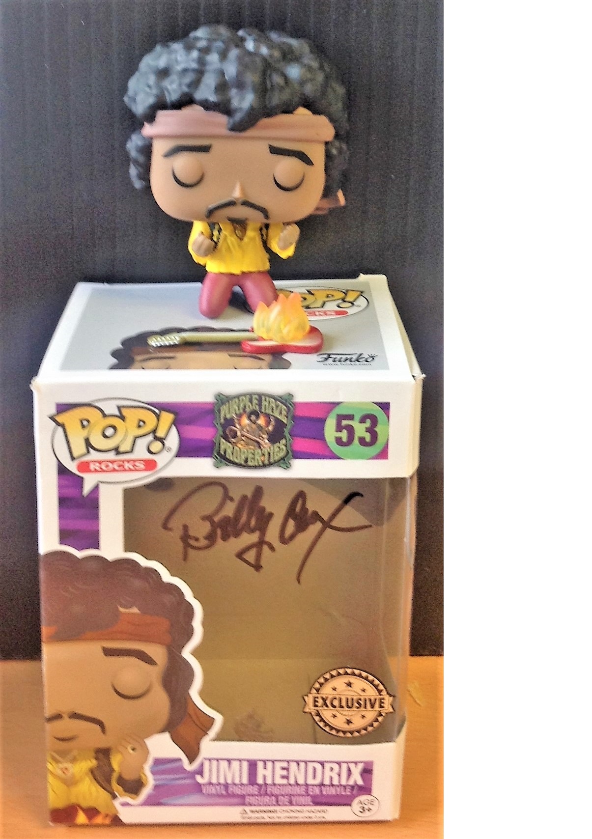 Jimmy Hendrix super-sized vinyl figure signed on the original box by bassist Billy Cox. William "