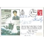 WW2 Uboat commanders multisigned cover 1. Squadron Leader T. M Bulloch DSO, DFC flown cover signed