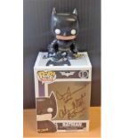 Adam West signed Batman super-sized vinyl Figure no19 of The Dark Knight Trilogy signed twice on the