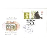 William Roache signed 35 Years of Coronation Street. Special hand-stamp Weatherfield, Coronation