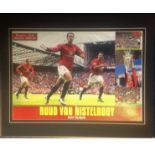 Football Ruud Van Nistlerooy 16x20 mounted montage signature piece pictured playing for Manchester