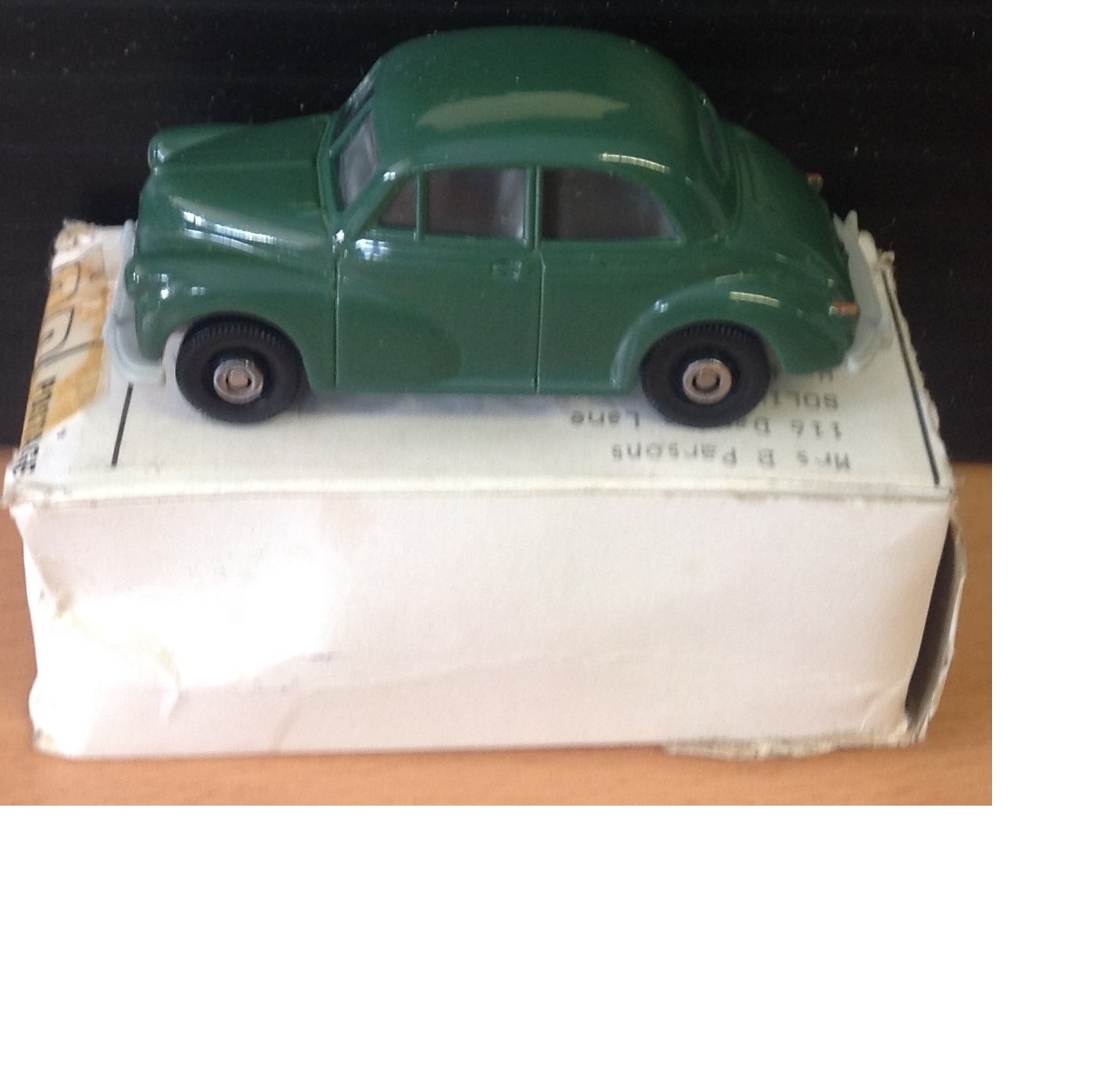 Classic Morris Minor die cast model made by Corgi in original box. Good Condition. All signed pieces