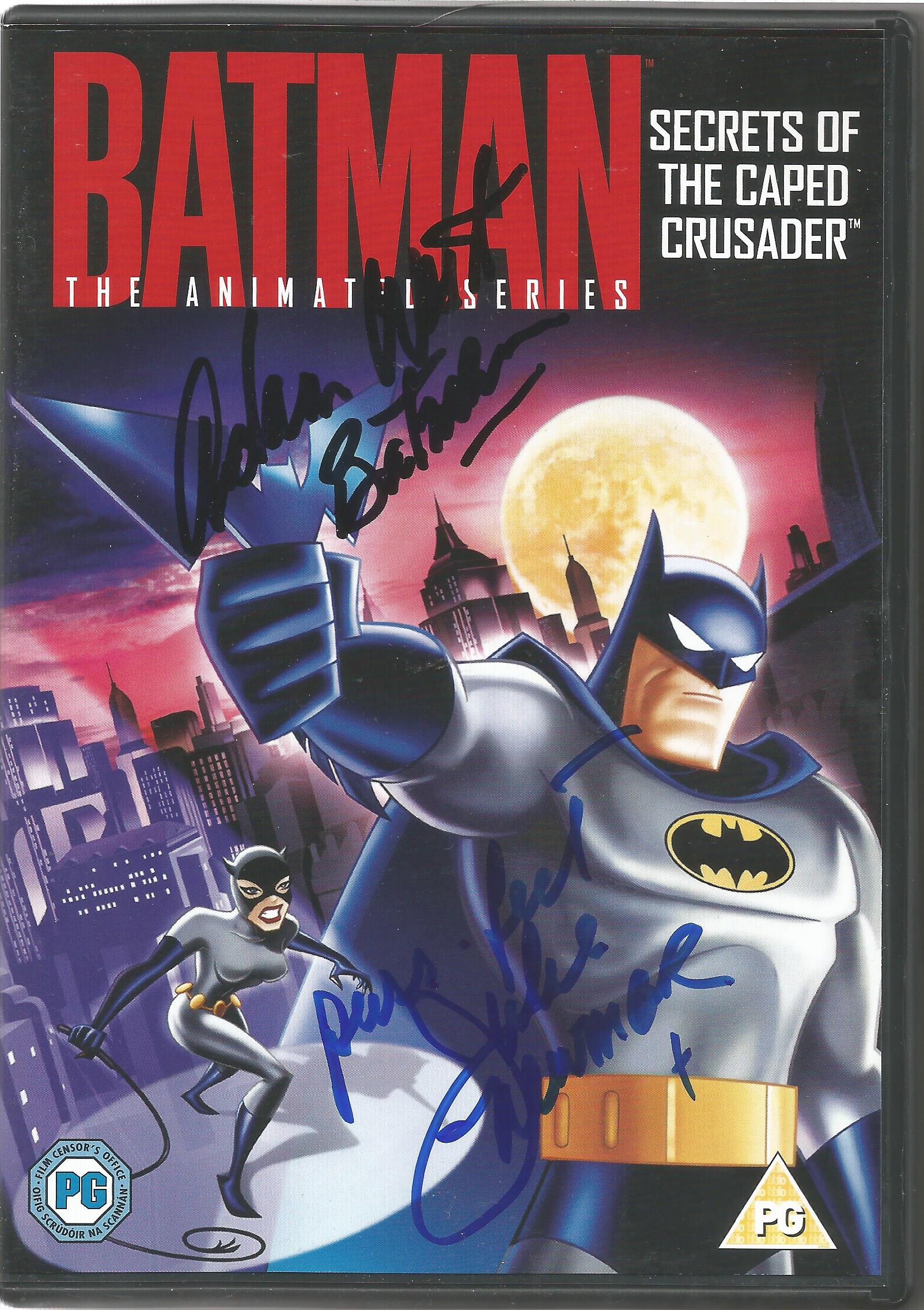 Batman secrets of the caped crusader The Animated Series DVD case signed by Batman Adam West and