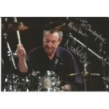 Nick Mason signed 6x4 colour postcard. Drummer with Pink Floyd. Dedicated. Good Condition. All