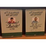 Question of Sport game signed on score pads inside by three legendary names in sport David