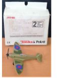 Historic Spitfire plane die cast model made by Tonka in original box. Good Condition. All signed