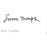 Emma Thompson signed 6x4 white card. Oscar winning actress. Good Condition. All signed pieces come