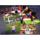 Football collection internationals ten 12x8 signed colour photos from players around Europe