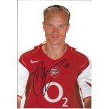 Football Dennis Bergkamp 7x5 signed colour photo pictured in Arsenal kit. Dennis Nicolaas Maria