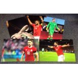 Football Wales collection five 12x8 signed colour photos from five members of the Welsh squad that