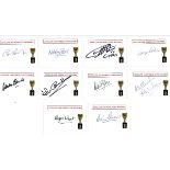 Football collection England 1966 world cup winners 10 signed white cards includes Ray Wilson,