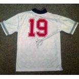 Football Paul Gascoigne signed replica England Italia 90 number 15 signed on back under number. Paul