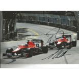 Motor Racing Jules Bianchi and Max Chilton 12x8 signed colour photo pictured driving for Marussia in