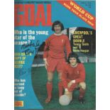 Football Goal Magazine June 9 1973 signed on cover by Liverpool legends Tommy Smith and Kevin