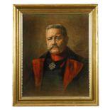 Carl von Salzen (German, 20th Century) Portrait of General Paul von Hindenburg wearing the