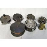 C Farlow & Co "The Ambassador" 4 1/4" fly reel, together with six various reels including a Chas