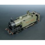 A Gauge 1 clockwork tank locomotive, finished in Great Western livery, 30cm (12in) long No key No