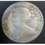 A Queen Anne 1709 half crown, F or better