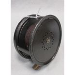 A Carter & Co Ltd. 4" alloy fishing reel, with lead finish and ivorine handle and Turk's head