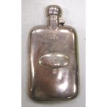 A silver hip flask belonging to Air Vice-Marshal James Edgar 'Johnnie' Johnson engraved with