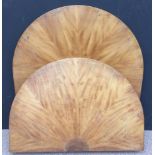 Betty Joel, a pair of walnut 'Sunburst' bed ends 133 x 128cm (52 x 50in)