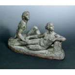 § Karin Jonzen, (British, 1914-1998), a bronzed plaster maquette, modelled as a reclining nude