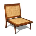 Leela Shiveshwarkar, a 1950's Tarkashi work chair, with caned back and seat, label to underside 85 x