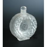 A large Lalique 'Dahlia' pattern scent bottle and stopper, moulded as a flower head, wheel etched