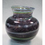 Jerry Heintze for Snapphane, a Swedish art glass vase, of bulbous form with swirled decoration to