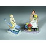 A Royal Worcester model of the 'Dublin Flower Girl' by Anne Acheson, model no. 2921, painted and