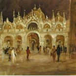 § Salliann Putman, NEAC, RWS (British, b. 1937) Evening in St Mark's Square, Venice signed in pencil