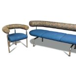 Erik Jørgensen, a large modular 'Pipeline' sofa, with upholstered seat and backrail to tubular