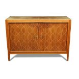 A Gordon Russell teak Helix sideboard, designed by Booth & Ledeboer, labelled 'Russell of Broadway',