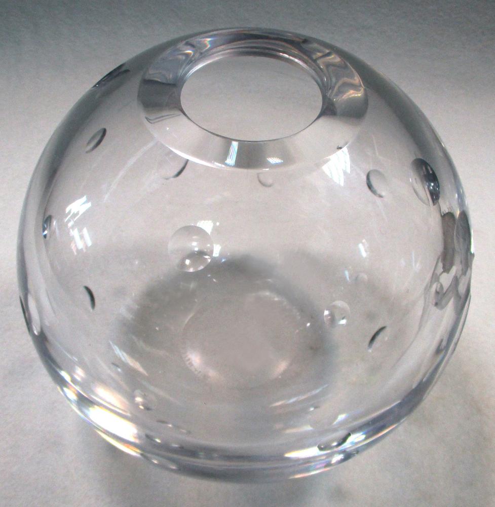 Vicke Lindstrand for Orrefors, a glass 'Bubble' vase circa 1938, engraved by Karl Rossler, the - Image 3 of 3