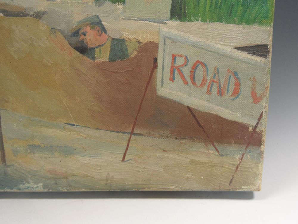 § Evelyn Mary Dunbar, NEAC, RWS, ARCA (British, 1906-1960) Roadworks signed lower left "Evelyn - Image 6 of 9