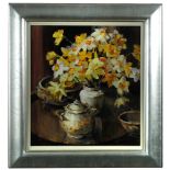 § Ethel Walker (Scottish, b.1941) Bright Daffodils and Bowl signed lower right "Walker" oil on