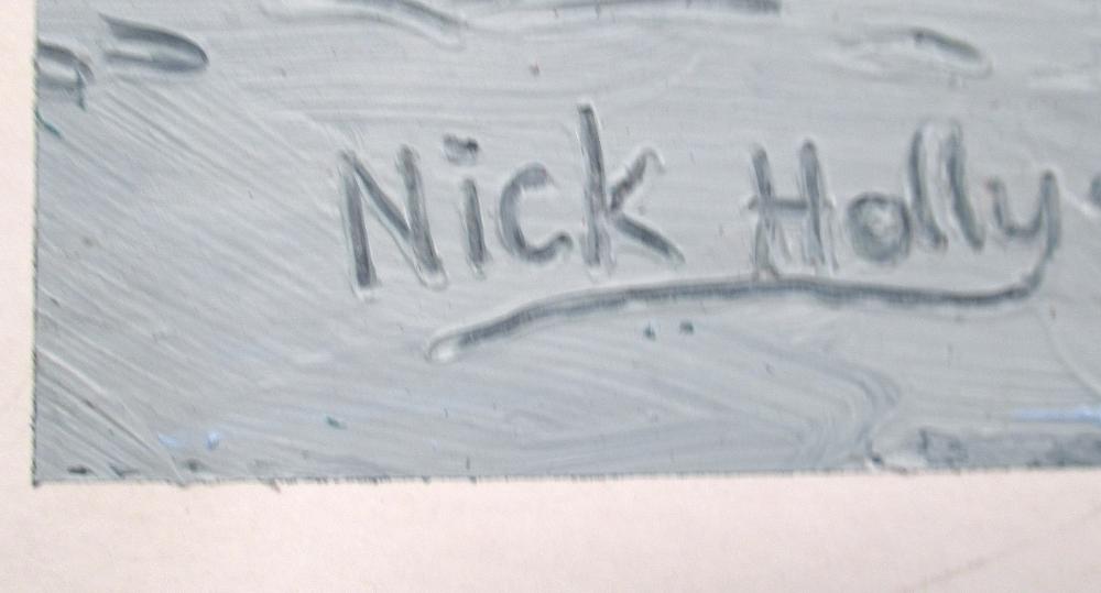 § Nick Holly (Welsh, b.1968) Eastside Swansea Jazz Band signed lower left "Nick Holly" oil on card - Image 2 of 5