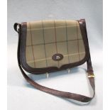 Burberry, a canvas and leather handbag, in classic Burberry check with shoulder strap 20 x 28cm (8 x