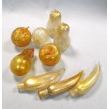 Cose Belle Cose for Murano, a collection of glass fruit, comprising nine blown glass forms with gilt