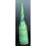Cenedese for Murano, a green marbled glass bottle vase, etched signature to underside 39cm (15in)