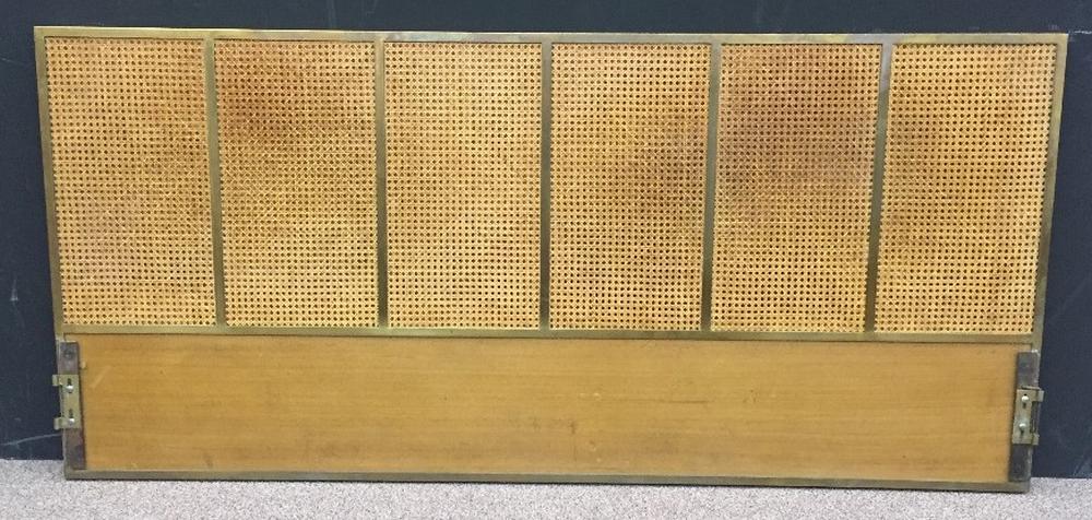 A 20th century caned brass headboard 92 x 198.50cm (36 x 77in)