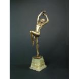Josef Lorenzl, (Austrian, 1892-1950), an Art Deco patinated gilt bronze figure of a dancer, signed