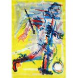 § Joseph O'Connor (Irish, b. 1936) Footballer watercolour, unframed
