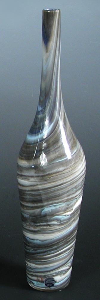 Cenedese for Murano, a grey marbled glass bottle vase, etched signature to underside 40cm (16in)