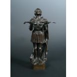 Attributed to Walter Gilbert (1871-1946), a Bromsgrove Guild bronze figure of Joan of Arc,