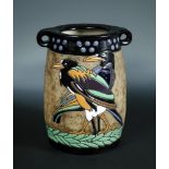 A large Amphora Campina series stoneware vase, glazed and incised with stylised birds and