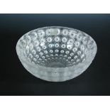 A Lalique 'Nemours' pattern bowl, etched mark and original paper trade label 10 x 25cm (4 x 10in)