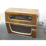 A 1930's McMichael record player and radio in a walnut case