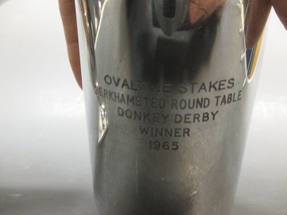 A silver helmet shaped cream jug together with a silver 'Ovaltine' half pint mug - Image 3 of 5